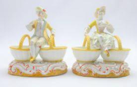 Pair of 19th century Dresden double salts,