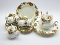 Royal Albert 'Old Country Roses' tea set for six and six dinner plates,