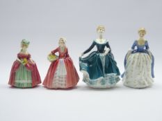 Four Royal Doulton figures; Dainty May HN 1639, Janet,