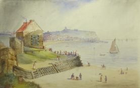 Stan Hepples harbour scene oil on board signed 38cm x 53cm and J Wilson watercolour of Scarborough