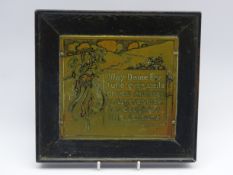 Arts & Crafts brass motto plaque, probably by Wharff-Eaton Co.