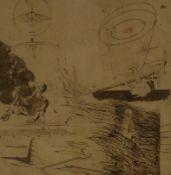 David Hopkin artist signed proof print WWI scene, dated 1968,