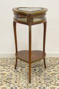20th century French rosewood and Kingwood heart shaped bijouterie cabinet,