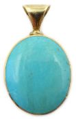 9ct gold mounted mother of pearl and turquoise millennium pendant hallmarked around the rim