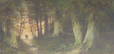 T W Lascelles (1885-1914) pair of oil paintings of woodland landscapes,