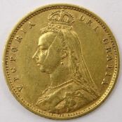 Queen Victoria 1892 gold half sovereign,