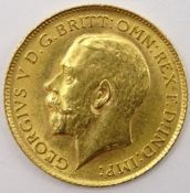 King George V 1913 gold half sovereign