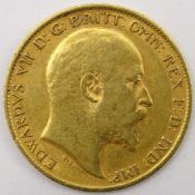 King Edward VII 1906 gold half sovereign