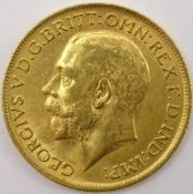 King George V 1912 gold full sovereign