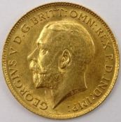 King George V 1913 gold half sovereign