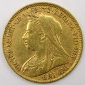 Queen Victoria 1900 gold half sovereign
