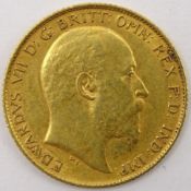 King Edward VII 1908 gold half sovereign