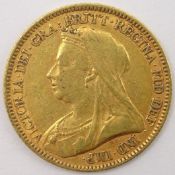 Queen Victoria 1893 gold half sovereign