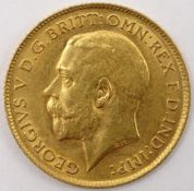 King George V 1914 gold half sovereign