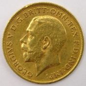 King George V 1912 gold half sovereign