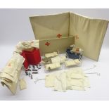 Tessted Toys British Dolls' Field Hospital, with Red Cross tent, four beds,