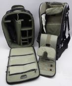 Aluminium flight case with padded interior and four other photography outfit cases with fitted inte