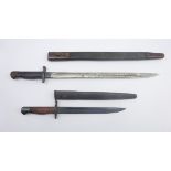 British pattern 1907 bayonet, the 43cm fullered steel blade inscribed Wilkinson,
