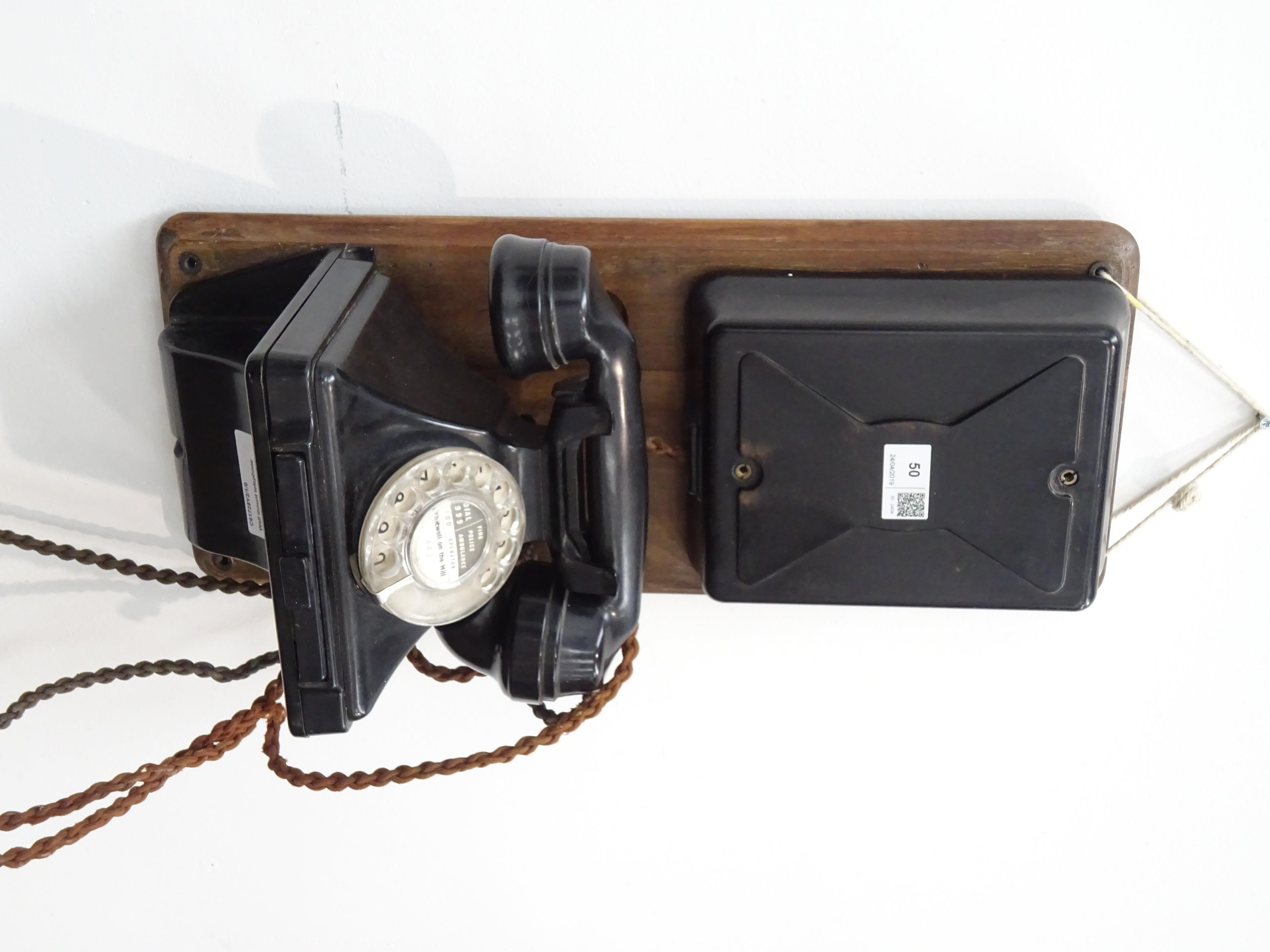 Black bakelite telephone, the handset marked GPO No. - Image 2 of 5