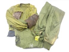US Army Air Forces two-piece electric flying suit with leather gloves and shoe inserts