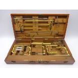 Early 20th century surgeons instrument case, with various instruments,