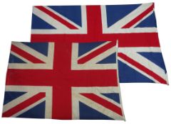 Two Union flags 97 x 137cm and 113 x 168cm