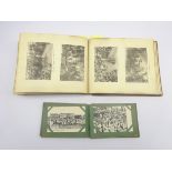 Small postcard album and contents of Bombay scenes and an album 'A Holiday in Belgium 1929' with