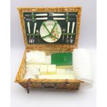 Antler wicker picnic hamper for four settings,