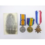 WW1 group of three medals comprising British War Medal,