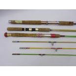 Viking Spinning Rod, two-piece, Germina two piece spinning rod and a Milbro Spinning rod,