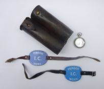 Selex nickel cased key-less wind railway pocket watch inscribed LNER 6842,