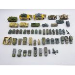Quantity of die-cast and plastic military vehicles by Lesney, Maisto, Matchbox etc including tanks,