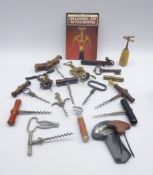 19th century Heeley Empire double action corkscrew, brass lever action corkscrew,
