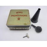 Mid-20th century German Bing Pigmyphone toy gramophone the tin-plate box decorated with musicians,