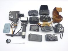 Rank Mamiya 35mm camera, cased, Sankyo 8-Z cine camera, Kodak folding camera, three other cameras,
