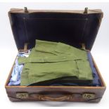 Gurkha khaki shirt and quantity of RAF clothing (in leather suitcase)