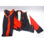 British Army mess suit comprising jacket with Royal Artillery officer's collar badges,