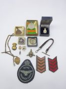 WWII Defence Medal, Anglo American Pershing Trophy medal, Royal Observer Corps breast badge,