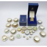 Halcyon Days enamel box 'York Minster Embroidery Box' with certificate and box & three others for