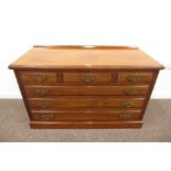 Edwardian walnut chest fitted with three short and three long drawers, W125cm, D55cm,