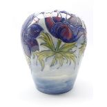 Large Moorcroft ovoid form Trial vase decorated in the Anemone pattern,