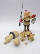 Piggin 'Dressed To Thrill' dominatrix figure and five other Piggin figures by David Corbridge