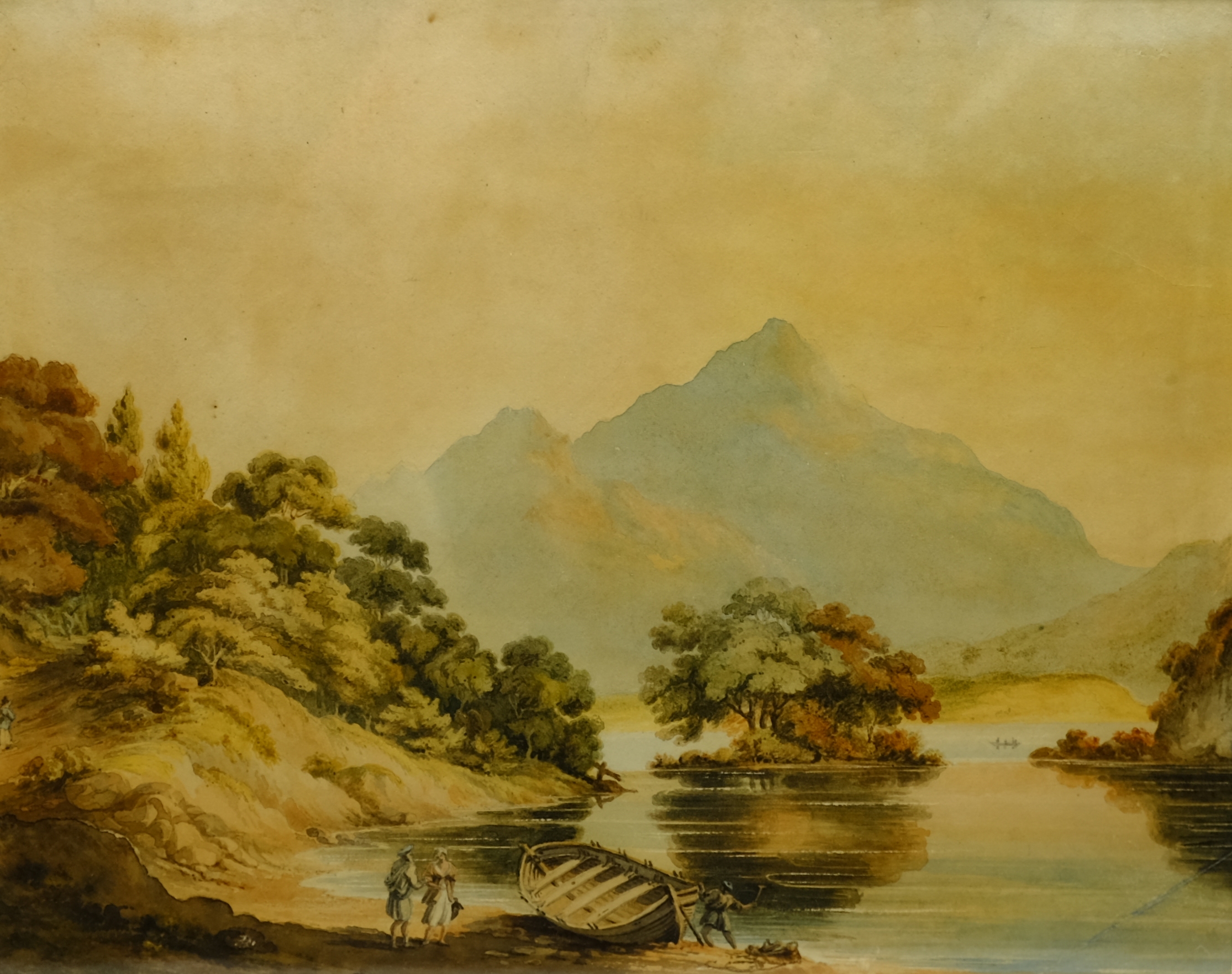Attrib. Francis Nicholson (British 1753-1844): Highland Loch Scene,