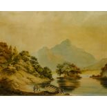 Attrib. Francis Nicholson (British 1753-1844): Highland Loch Scene,