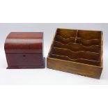 Early 20th century red leather correspondence box,