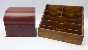 Early 20th century red leather correspondence box,