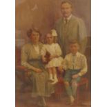 Follower of Walter Langley (British 1852-1922): Family Portrait of mother, father and two children,