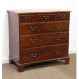 George III mahogany chest, moulded rectangular top, three short and three long drawers,