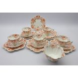 Late Victorian The Foley China Snowdrop shaped tea ware comprising four trios, with spare cup,