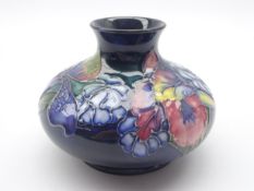 Moorcroft Orchid pattern squat vase, impressed marks 'Potter to H.M.